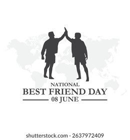 Happy Best Friend Day Vector Illustration. National Best friend Day Holiday, celebration, card, poster, logo, lettering, words vector illustration.