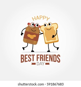 Happy Best Friend Day Vector Illustration. Suitable For Greeting Card, Poster And Banner