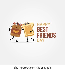 Happy Best Friend Day Vector Illustration. Suitable for Greeting Card, Poster and Banner