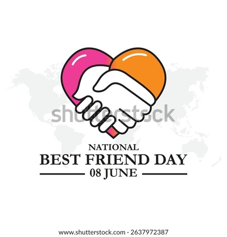 Happy Best Friend Day Vector Illustration. National Best friend Day Holiday, celebration, card, poster, logo, lettering, words vector illustration.