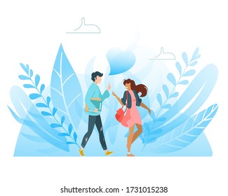 Happy best friends having good time together, going out and talking, friendship flat vector llustration isolated on white. Friendly students young man and woman, friendship concept.