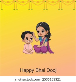 Happy bhai dooj celebrated during the diwali festival background   Indian brother and sister festival happy Bhai Dooj concept