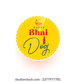 happy bhai dooj celebration background for brother sister love and care vector. Translation: Bhai dooj, it is a festival where bhai means brother and dooj means second day after new moon