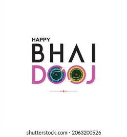 Happy Bhai Dooj - Diseño creativo de pancartas para el Festival Bhai Dooj. Ilustración.