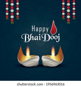 Happy bhai dooj the festival of brother and sister greeting card