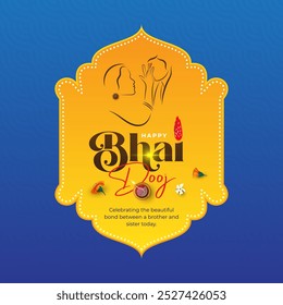 Happy Bhai Dooj Festival Template Design Vector Illustration