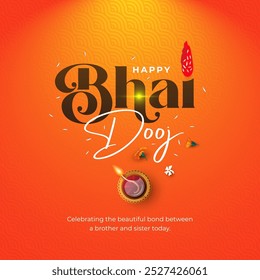 Feliz Bhai Dooj Festival Modelo Design Vetor Ilustração