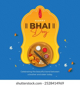 Feliz Bhai Dooj Festival Modelo Design Vetor Ilustração