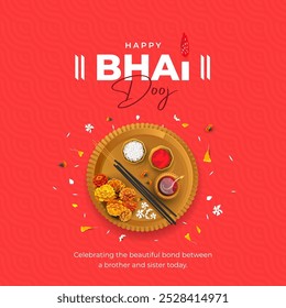 Ilustración vectorial de diseño de Plantilla del festival feliz Bhai Dooj