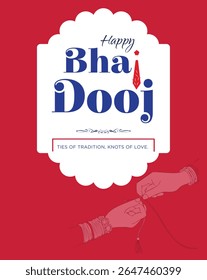 Happy Bhai Dooj ! Bhai Dooj festival vector graphic featuring a brother-sister love theme with a stylish necktie. Ideal for greeting cards, social media, ads, campaign, and for clothing company.