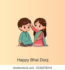 Feliz Festival Bhai Dooj Hermana Alegre Aplicando Tilak O Mark En La Frente De Su Hermano