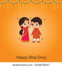 Feliz Festival Bhai Dooj Hermana Alegre Aplicando Tilak O Mark En La Frente De Su Hermano