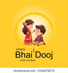 Feliz Festival Bhai Dooj Hermana Alegre Aplicando Tilak O Mark En La Frente De Su Hermano