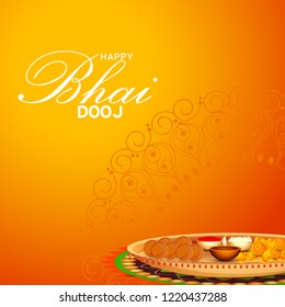 Happy Bhai Dooj Indian Festival Greeting Card Background,Easy To Edit.