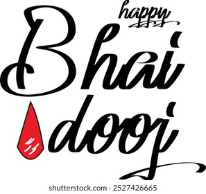 Happy Bhai Dooj Indian Festival Vector Calligraphy