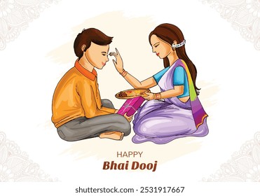 Diseño feliz de la celebración del hermano y la hermana del festival indio bhai dooj