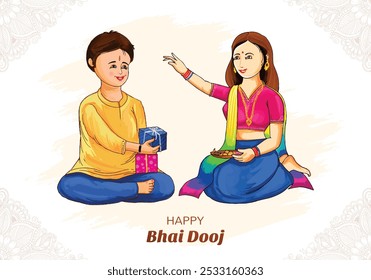 Fondo feliz de la tarjeta del hermano y de la hermana del festival indio de bhai dooj