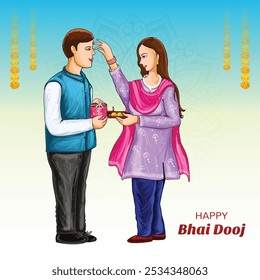 Fondo feliz de la tarjeta del hermano y de la hermana del festival indio de bhai dooj