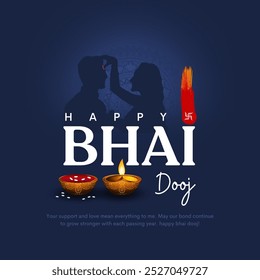 Happy Bhai dooj mit schönen kreativen Tapeten Hintergrund. abstraktes Vektorgrafik-Design