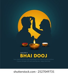 Feliz Bhai dooj con bonito fondo de Fondo de pantalla creativo. diseño de Ilustración vectorial abstracto