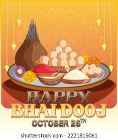 Happy Bhai Dooj Poster Design illustration