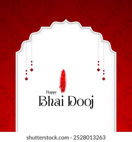 Happy Bhai Dooj vector illustration design for social media. Bhai Dooj on colorful creative art style background template. simple illustration of bhai dooj with Indian festival background
