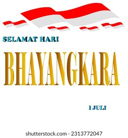 Happy Bhayangkara Day on July 1 with a very beautiful red and white flag decoration