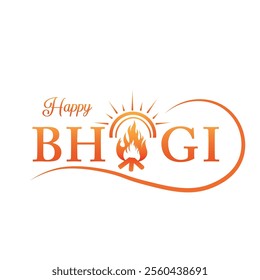 HAPPY BHOGI Creative Vector BHOGI Festival Wishes HAPPY BHOGI Text Typography Happy Pongal Happy Makar Sankranti Wishes Indian Festival Telugu Culture