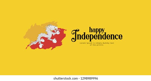 Happy Bhutan Independence Day Vector Template Design Illustration