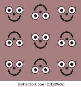 Happy big faces cartoon