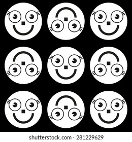 Happy big faces cartoon black