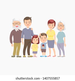 Happy big family vector. Family Theme.