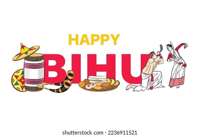 happy bihu festival vector design template