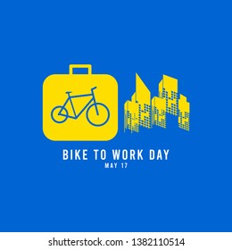 Happy Bike to Work Day vector template. Design for banner, greeting cards or print.