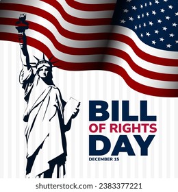 Happy Bill Of Rights Day December 15 Background Vector illustration svg