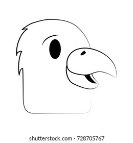 happy bird face cartoon icon image 