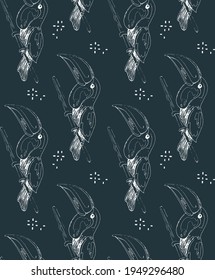 Happy bird pattern nature wildlife textile 