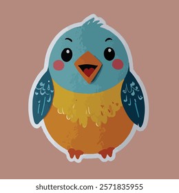 Happy Bird Sticker Victor Design