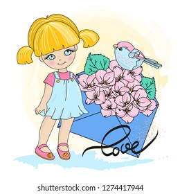 HAPPY BIRD Valentine's Day Vector Illustration Set for Print, Decorations and Design.