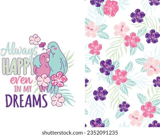 happy birds graphic tees for girl design sleepwear