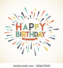 Happy Birhday. Greeting card design. Vector elements. Eps 10.