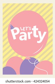 Happy birth day card with balloon