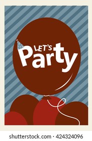 Happy birth day card with balloon