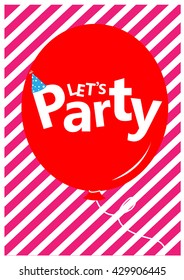 Happy birth day card with balloon Vector