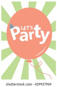 Happy birth day card with balloon Vector