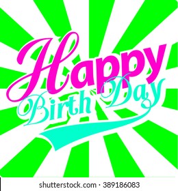 Happy Birth Day card. Retro style Vector