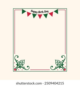 Happy birth day frame design