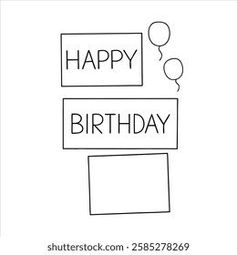 Happy birth day photo frame vector image