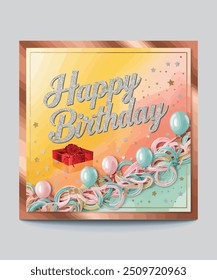 Happy Birth Day Social Media Poster Design. Celebrate birth day social media template.