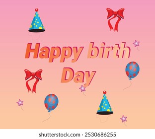 Happy birth day template and background illustration design.